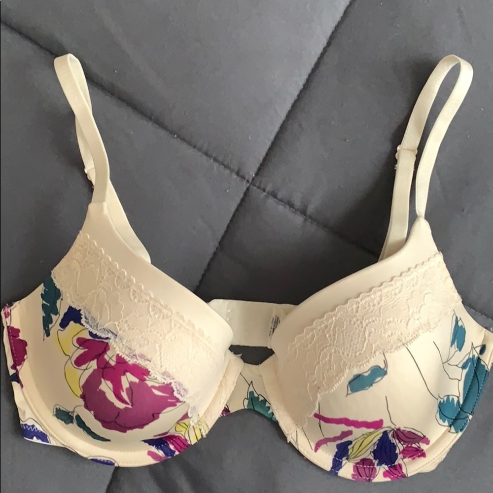 32D Jewel tone abstract floral bra by Calvin Klein